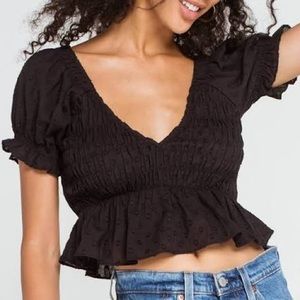 Black crop top small pacsun